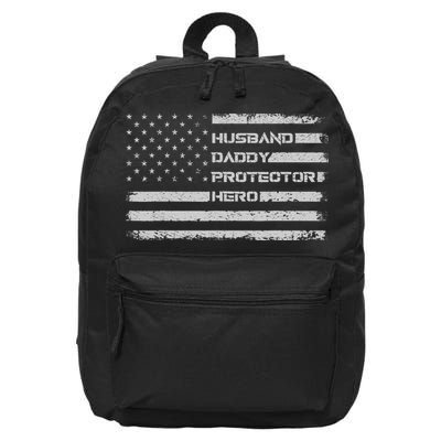 Menss Husband Daddy Protector Hero I Fathers Day Flag 16 in Basic Backpack