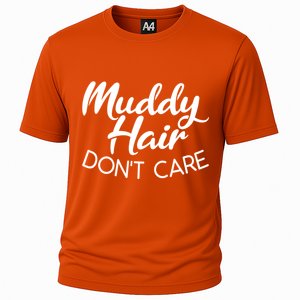 Muddy Hair Don't Care Gift Muddy Quad Biker Four Gift Cooling Performance Crew T-Shirt