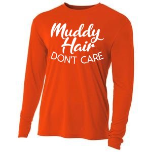 Muddy Hair Don't Care Gift Muddy Quad Biker Four Gift Cooling Performance Long Sleeve Crew