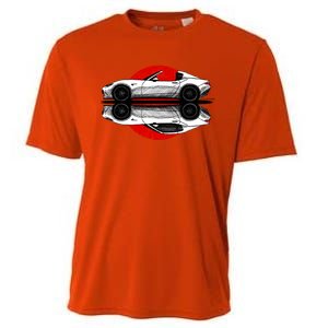 My Hand Drawing Of Nd Rf Japanese Roadster Sports Car With Flag Background Cooling Performance Crew T-Shirt