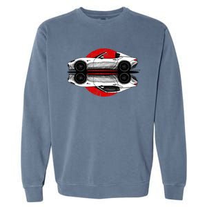 My Hand Drawing Of Nd Rf Japanese Roadster Sports Car With Flag Background Garment-Dyed Sweatshirt