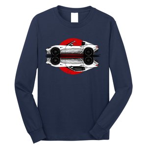 My Hand Drawing Of Nd Rf Japanese Roadster Sports Car With Flag Background Long Sleeve Shirt