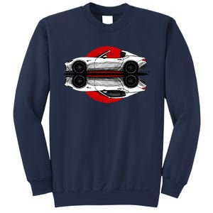 My Hand Drawing Of Nd Rf Japanese Roadster Sports Car With Flag Background Sweatshirt