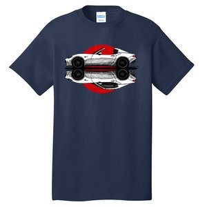 My Hand Drawing Of Nd Rf Japanese Roadster Sports Car With Flag Background Tall T-Shirt