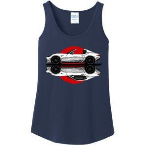 My Hand Drawing Of Nd Rf Japanese Roadster Sports Car With Flag Background Ladies Essential Tank