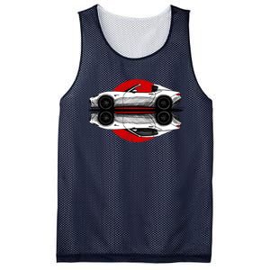 My Hand Drawing Of Nd Rf Japanese Roadster Sports Car With Flag Background Mesh Reversible Basketball Jersey Tank