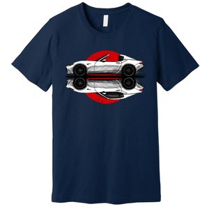 My Hand Drawing Of Nd Rf Japanese Roadster Sports Car With Flag Background Premium T-Shirt