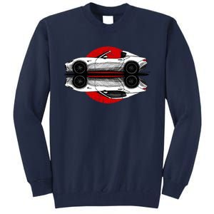 My Hand Drawing Of Nd Rf Japanese Roadster Sports Car With Flag Background Tall Sweatshirt