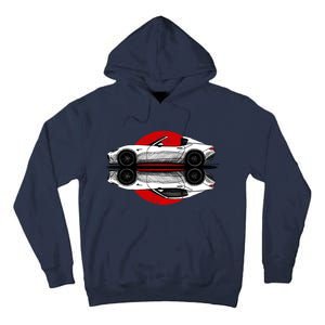 My Hand Drawing Of Nd Rf Japanese Roadster Sports Car With Flag Background Tall Hoodie