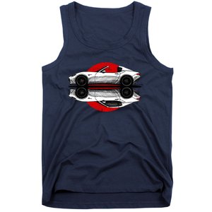 My Hand Drawing Of Nd Rf Japanese Roadster Sports Car With Flag Background Tank Top