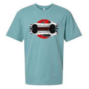 My Hand Drawing Of Nd Rf Japanese Roadster Sports Car With Flag Background Sueded Cloud Jersey T-Shirt