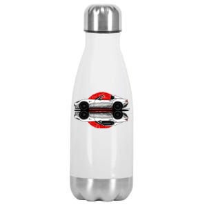 My Hand Drawing Of Nd Rf Japanese Roadster Sports Car With Flag Background Stainless Steel Insulated Water Bottle