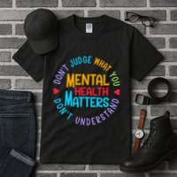 Mental Health Dont Judge You Dont Understand Aware Tall T-Shirt