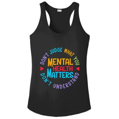 Mental Health Dont Judge You Dont Understand Aware Ladies PosiCharge Competitor Racerback Tank
