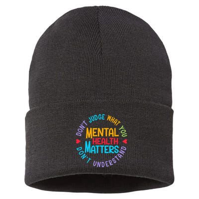 Mental Health Dont Judge You Dont Understand Aware Sustainable Knit Beanie