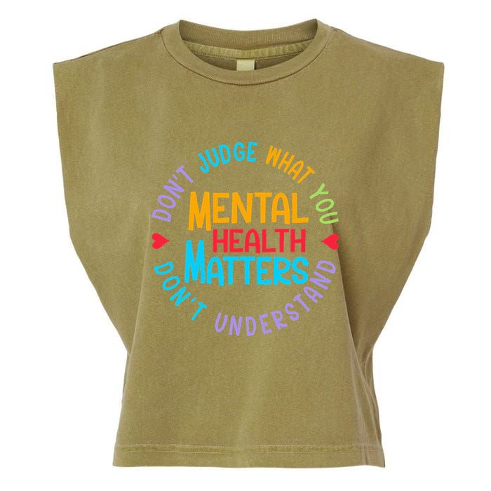 Mental Health Dont Judge You Dont Understand Aware Garment-Dyed Women's Muscle Tee