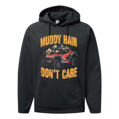 Muddy Hair Don't Care | UTV SxS | Off Road ATV Performance Fleece Hoodie