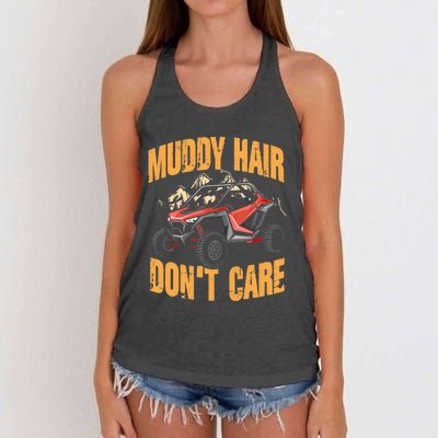 Muddy Hair Don't Care | UTV SxS | Off Road ATV Women's Knotted Racerback Tank