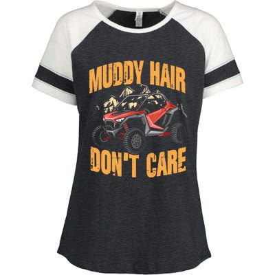 Muddy Hair Don't Care | UTV SxS | Off Road ATV Enza Ladies Jersey Colorblock Tee