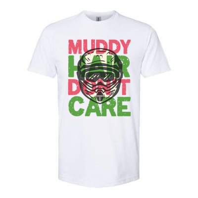 Muddy Hair Don't Care For A Biker Motorcyclist Motocrosser Gift Softstyle® CVC T-Shirt