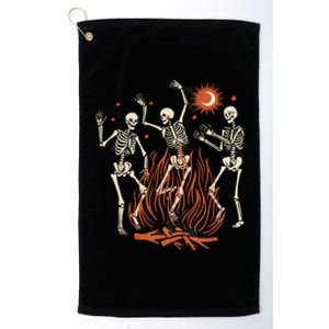 Mystical Halloween Dancing Skeletons Gift Platinum Collection Golf Towel