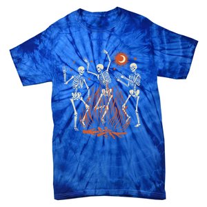 Mystical Halloween Dancing Skeletons Gift Tie-Dye T-Shirt