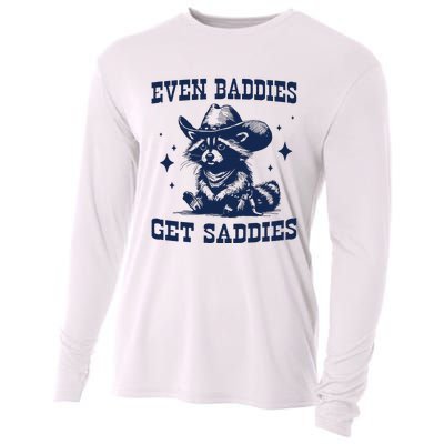 Mental Health Even Baddies Get Saddies Raccoon Cooling Performance Long Sleeve Crew