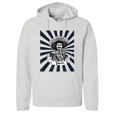 Mexican Hero Emiliano Zapata Performance Fleece Hoodie