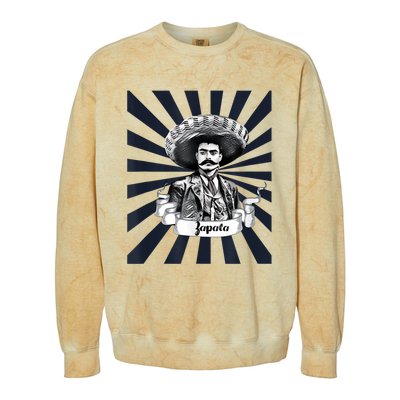 Mexican Hero Emiliano Zapata Colorblast Crewneck Sweatshirt