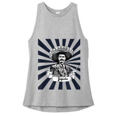 Mexican Hero Emiliano Zapata Ladies PosiCharge Tri-Blend Wicking Tank