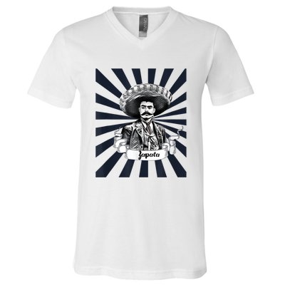 Mexican Hero Emiliano Zapata V-Neck T-Shirt