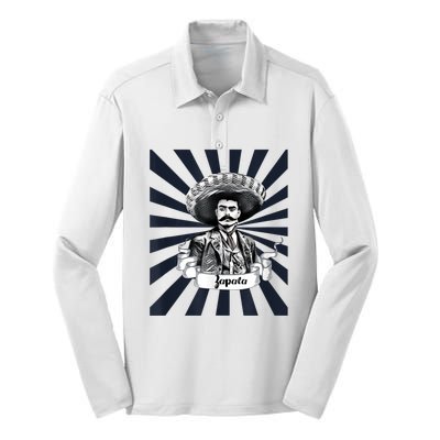 Mexican Hero Emiliano Zapata Silk Touch Performance Long Sleeve Polo