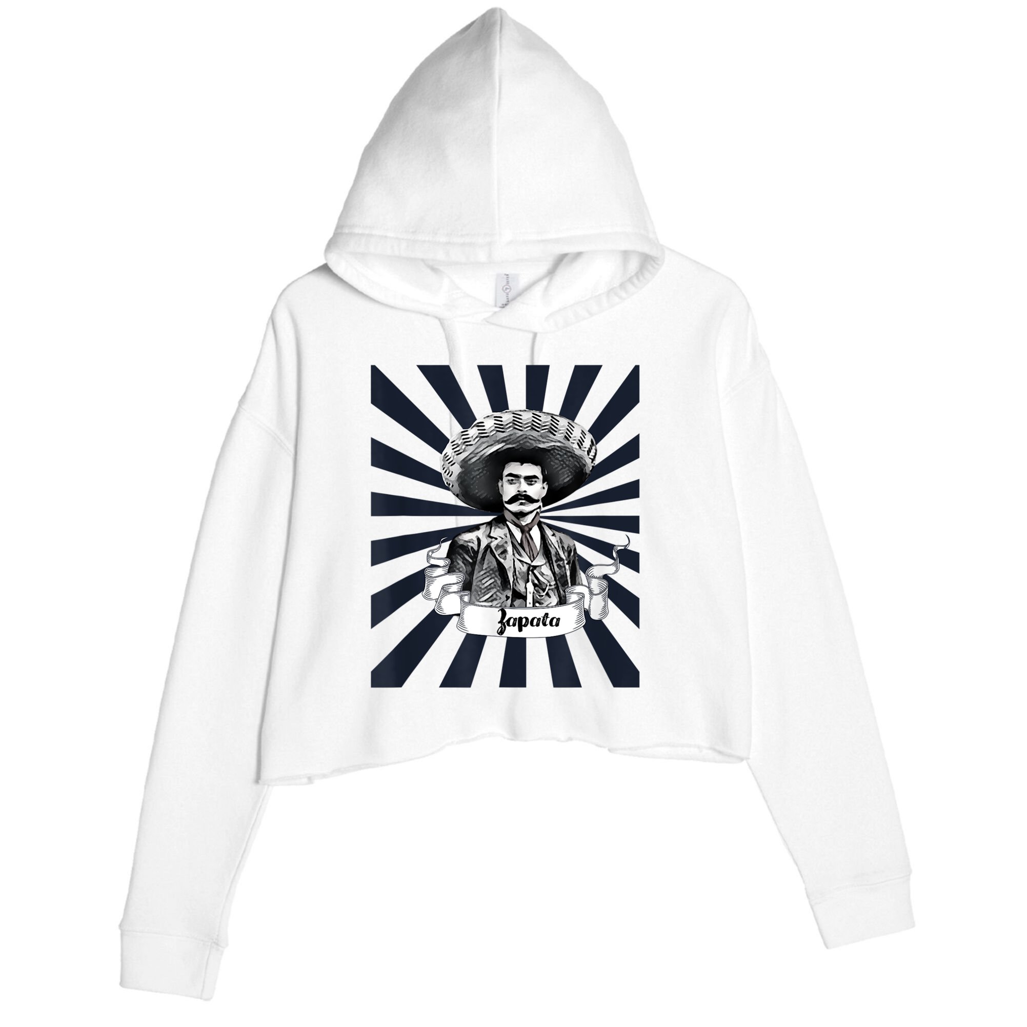 Mexican Hero Emiliano Zapata Crop Fleece Hoodie