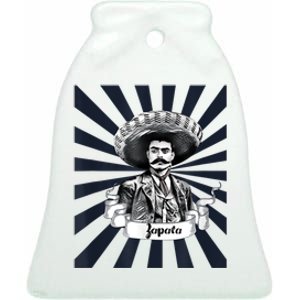 Mexican Hero Emiliano Zapata Ceramic Bell Ornament