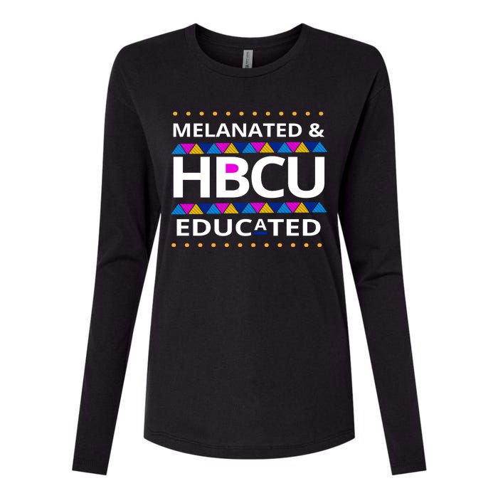 Melanated HBCU Educated Womens Cotton Relaxed Long Sleeve T-Shirt