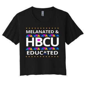 Melanated HBCU Educated Women's Crop Top Tee