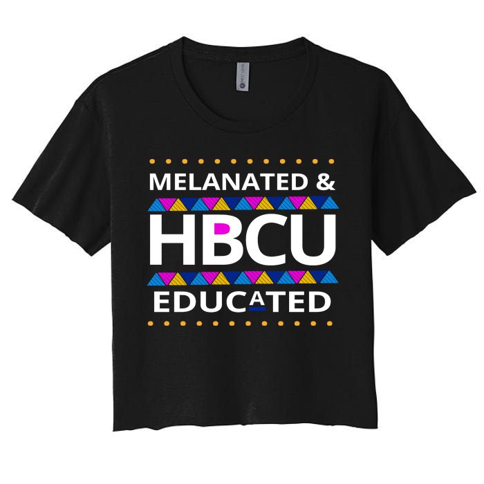 Melanated HBCU Educated Women's Crop Top Tee