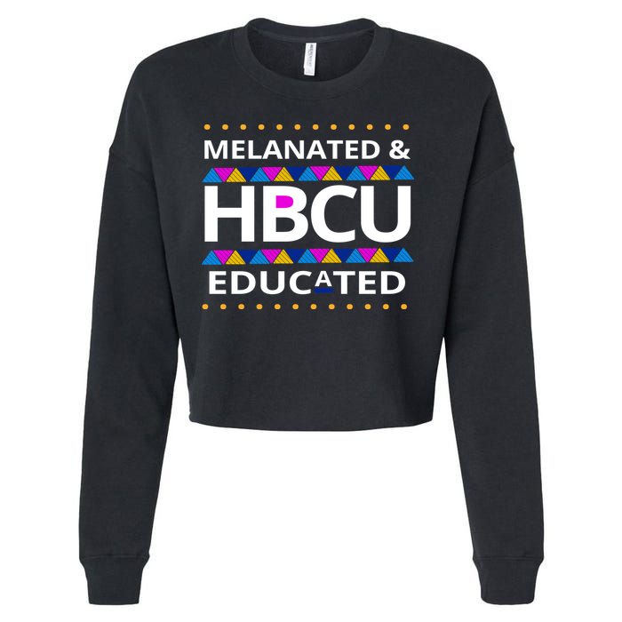 Melanated HBCU Educated Cropped Pullover Crew