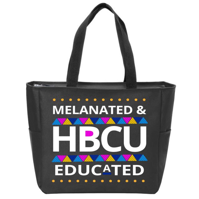 Melanated HBCU Educated Zip Tote Bag