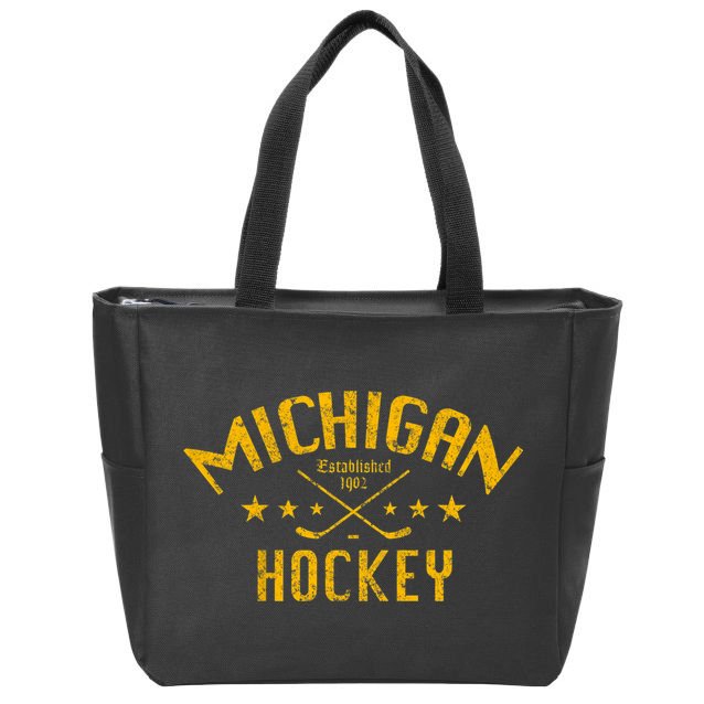 Michigan Hockey Established 1902 Zip Tote Bag