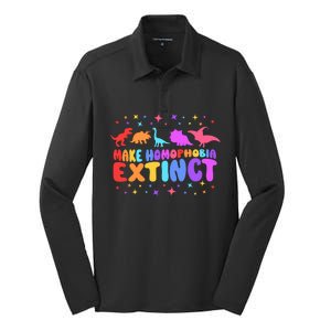 Make Homophobia Extinct Pride Month Silk Touch Performance Long Sleeve Polo