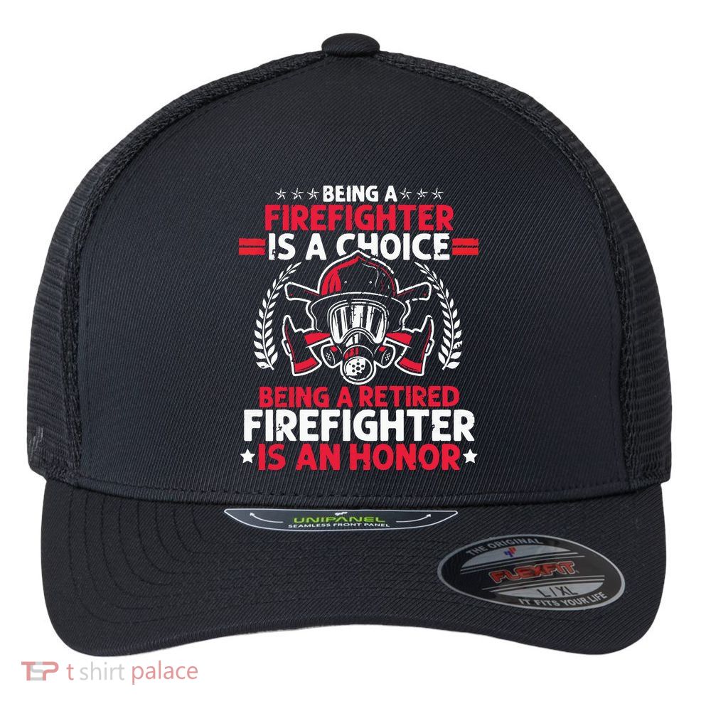 Men Heroic Fireman Gift Idea Retired Firefighter Flexfit Unipanel Trucker Cap