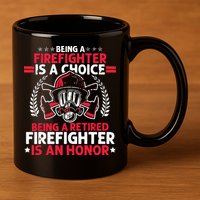 Men Heroic Fireman Gift Idea Retired Firefighter 11oz C Handle Ceramic Mug