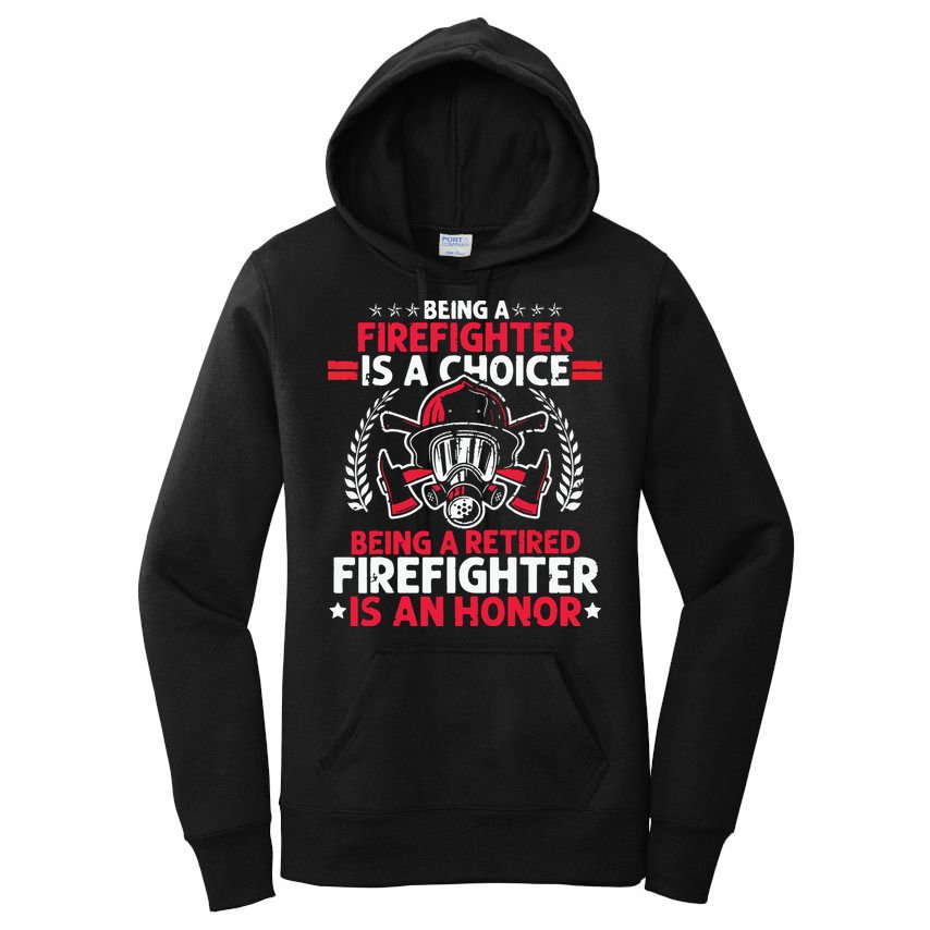 Men Heroic Fireman Gift Idea Retired Firefighter Women's Pullover Hoodie