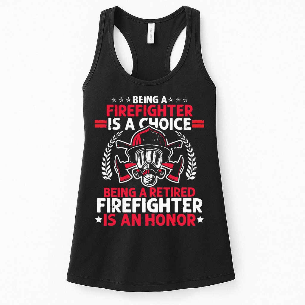 Men Heroic Fireman Gift Idea Retired Firefighter Womens Tank Top