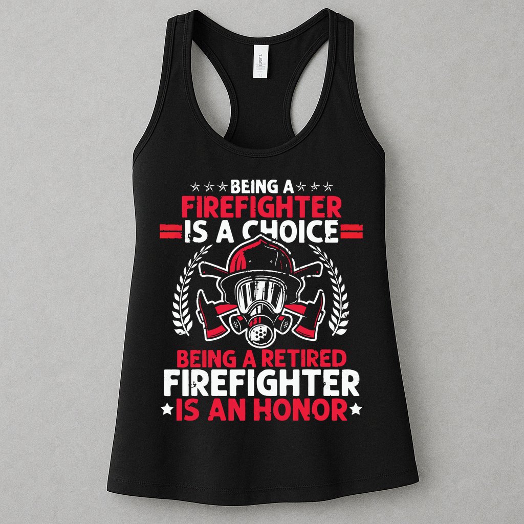 Men Heroic Fireman Gift Idea Retired Firefighter Womens Tank Top