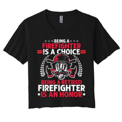 Men Heroic Fireman Gift Idea Retired Firefighter Crop Top