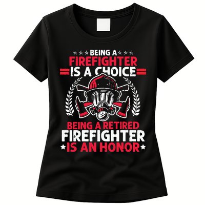 Men Heroic Fireman Gift Idea Retired Firefighter Womens T-Shirt