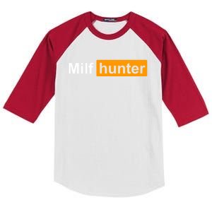 Milf Hunter Funny Adult Humor Joke Who Love Milfs Great Gift Kids Colorblock Raglan Jersey