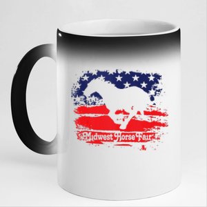 Midwest Horse Fair Redwhiteblue Flag 11oz Black Color Changing Mug